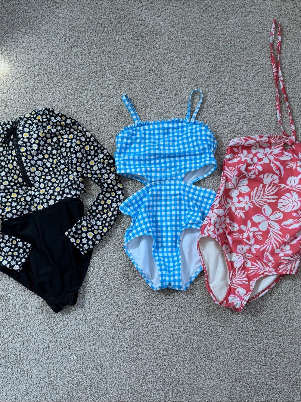 Girls size small one piece bathing suit bundle 3 suits